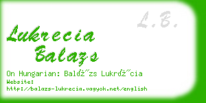 lukrecia balazs business card